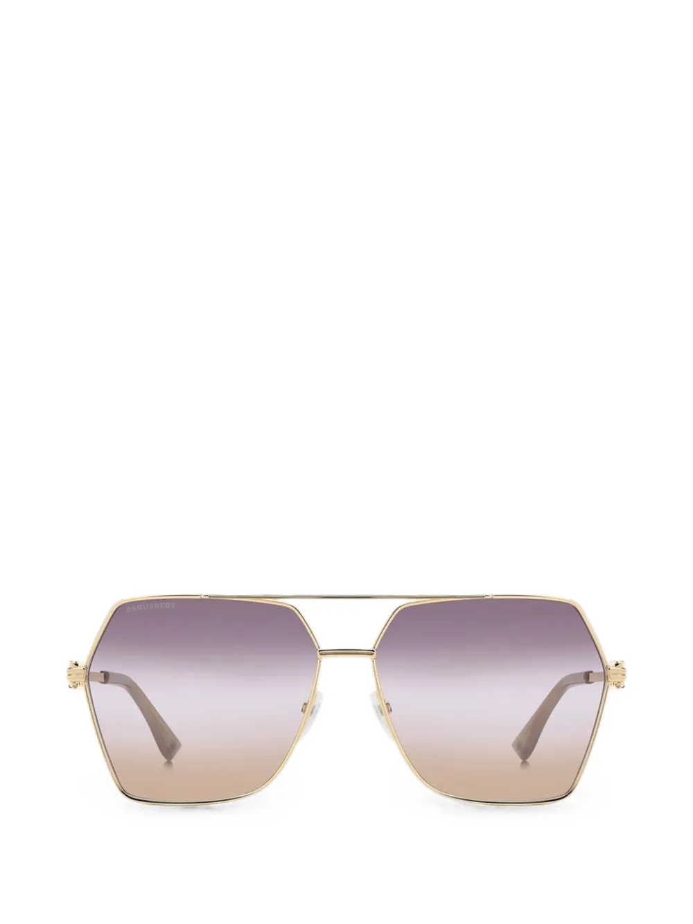 DSQUARED2 EYEWEAR butterfly-frame double-bridge sunglasses - Oro