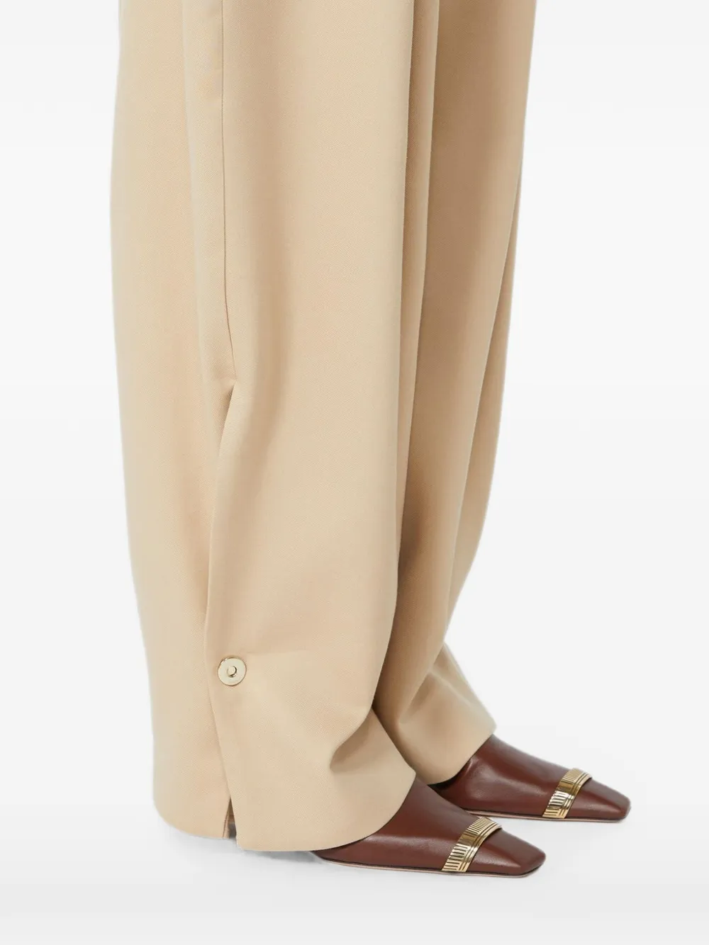 Sportmax Baggy gabardine broek Beige