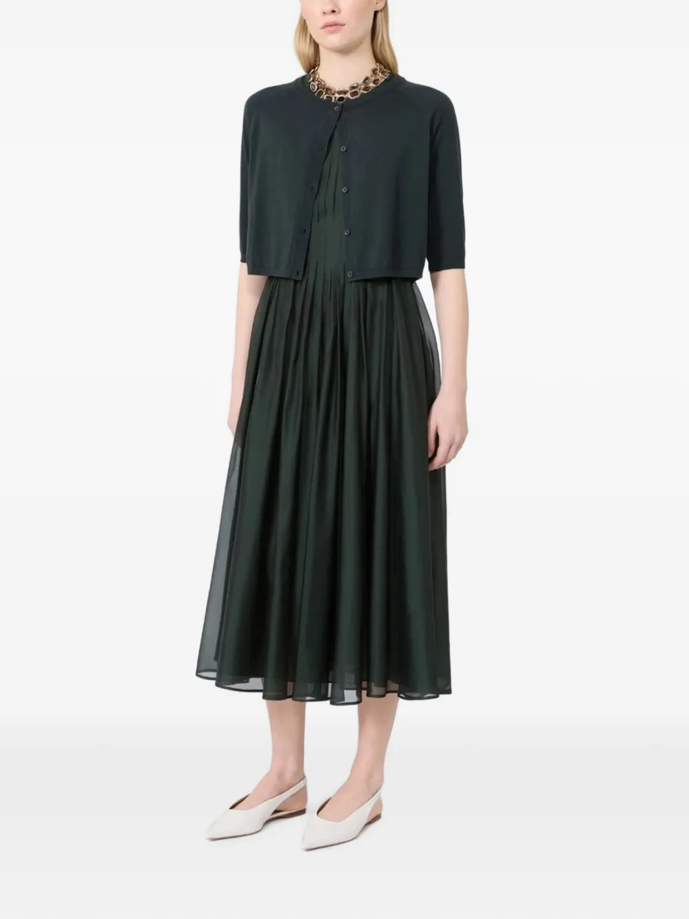 'S Max Mara Midi-jurk verfraaid met kristallen Groen