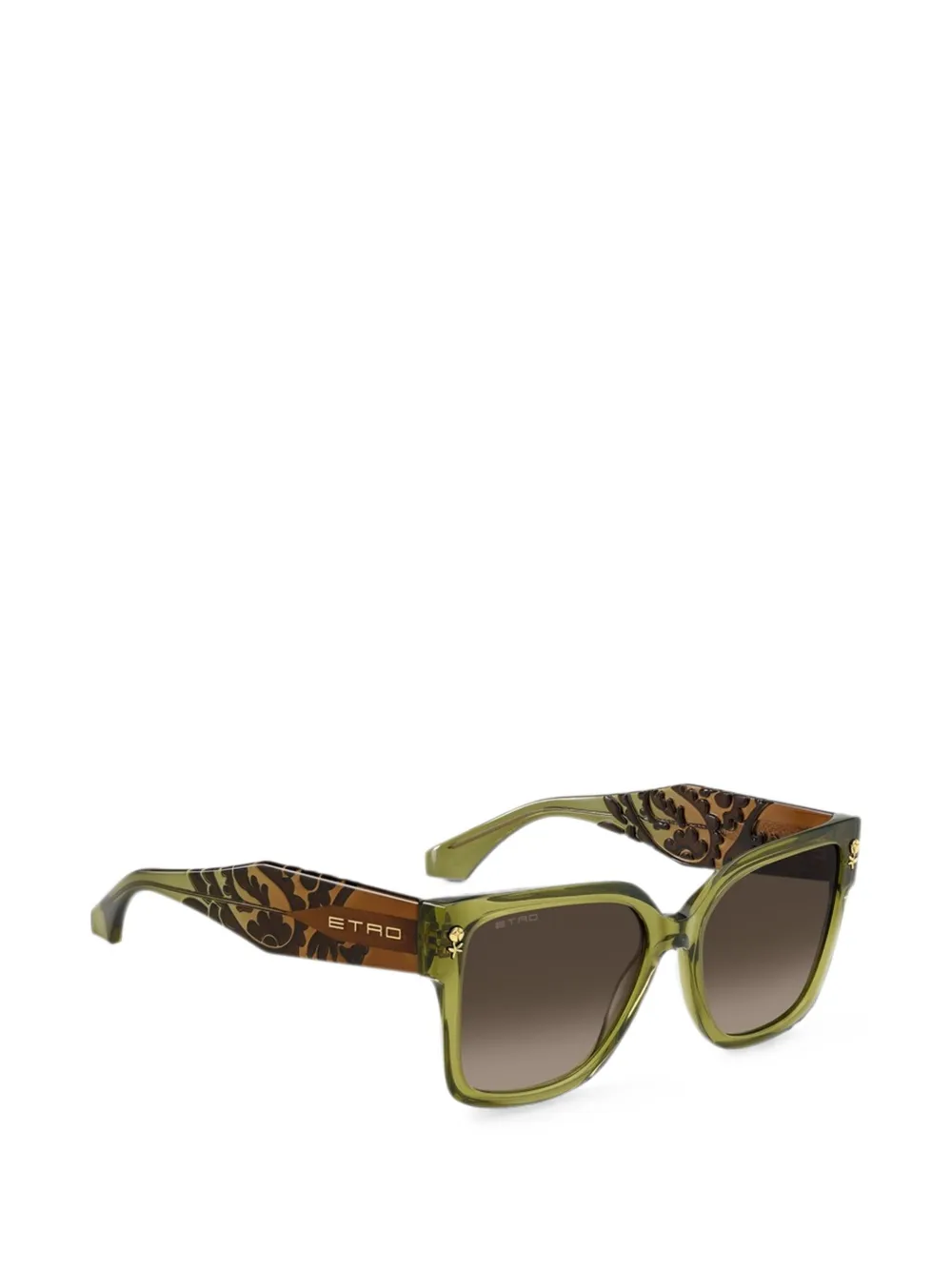 ETRO Zonnebril met vierkant montuur en paisley-patroon Groen