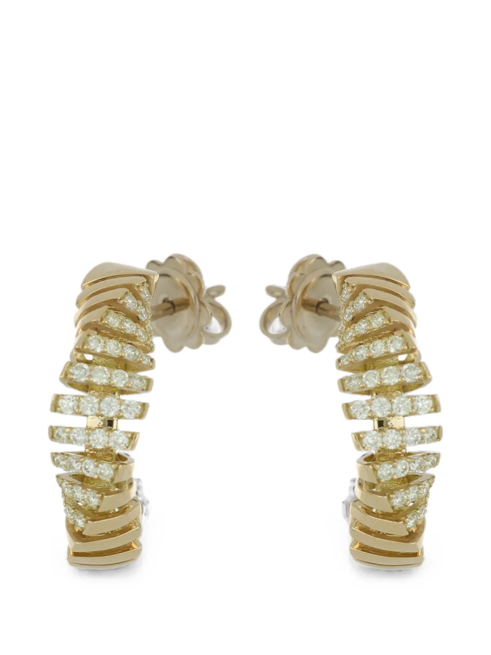 FerriFirenze Crescendo diamond hoop earrings - Gold