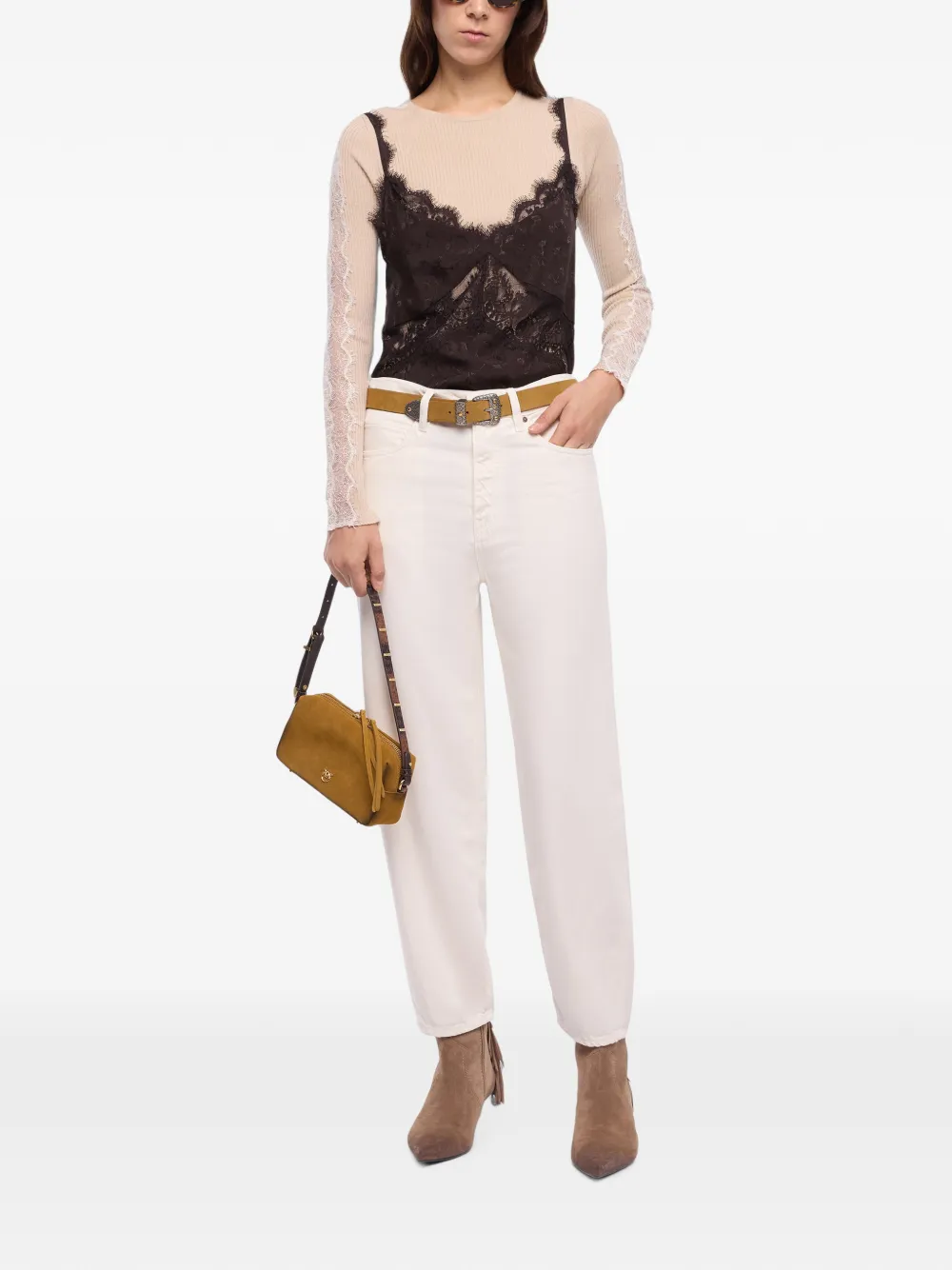 PINKO Egg-Fit katoenen broek Beige