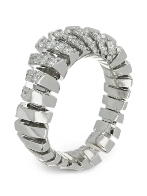 FerriFirenze bague nervurée Crescendo Mini-Me ornée de diamants