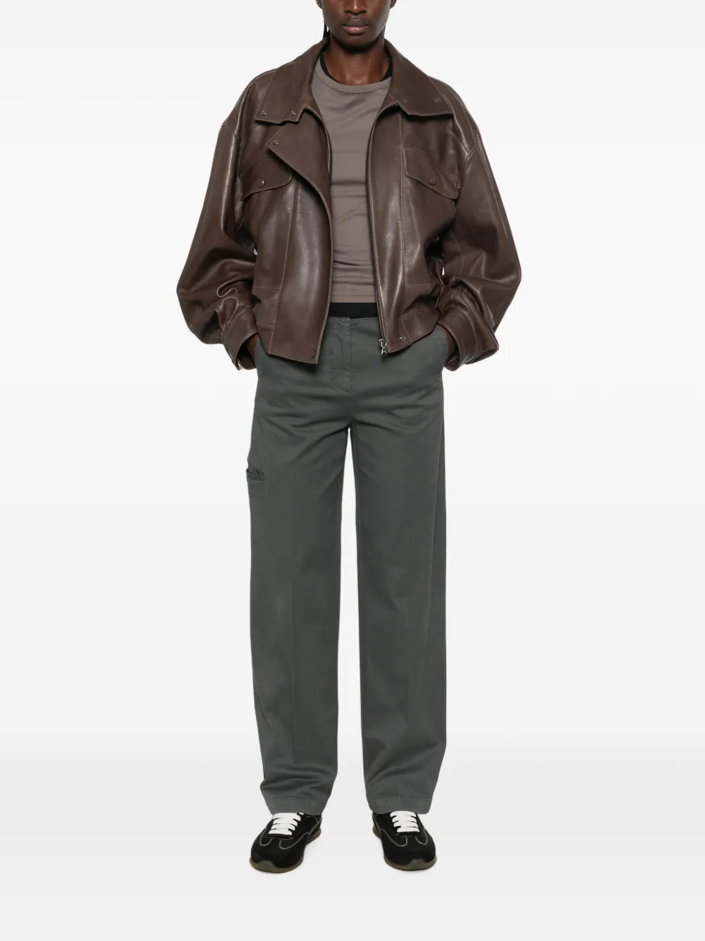 ASPESI Straight broek Grijs
