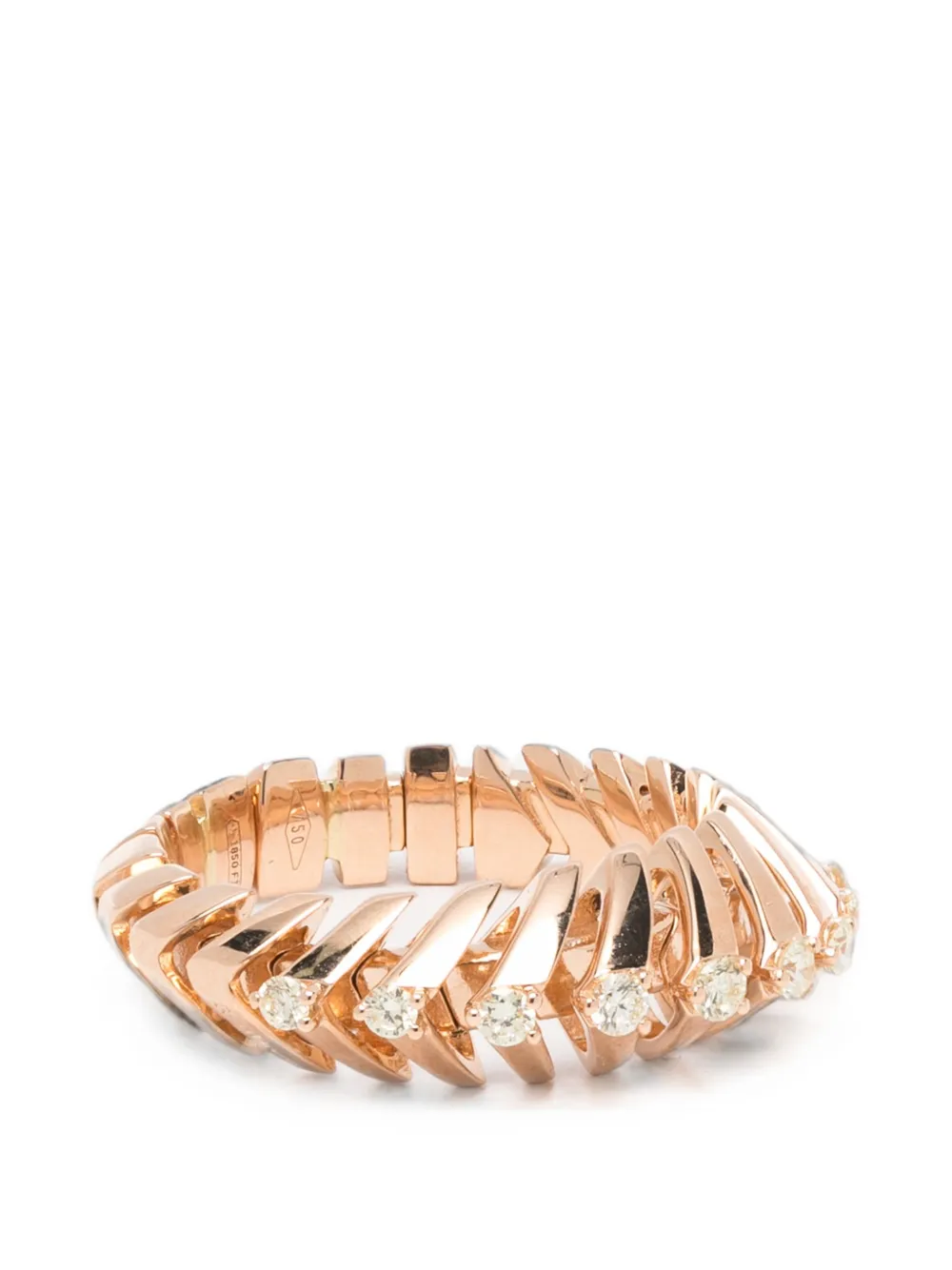 FerriFirenze twisted-design diamond ring - Rosa