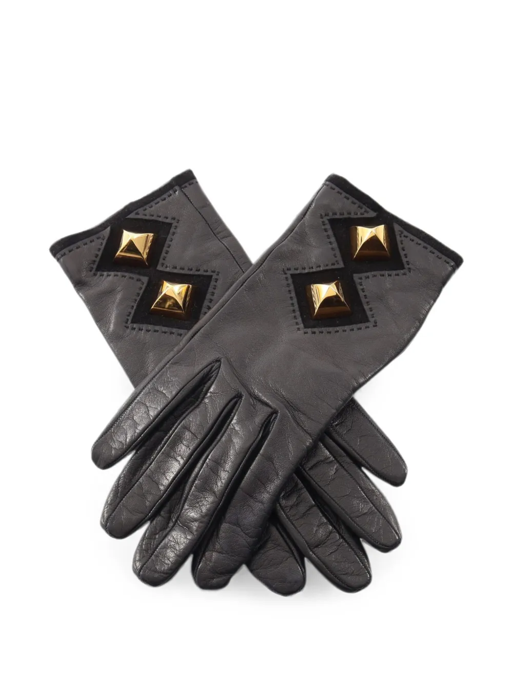 Hermès Pre-Owned 2000s Medor pyramid-stud gloves - Grau