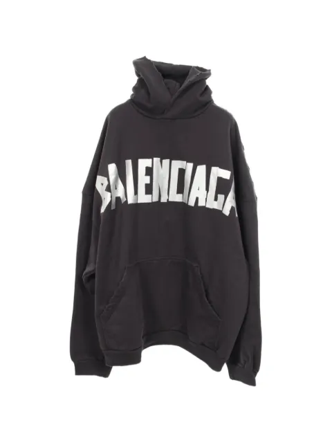 Balenciaga Pre-Owned 2010s logo-print distressed hoodie