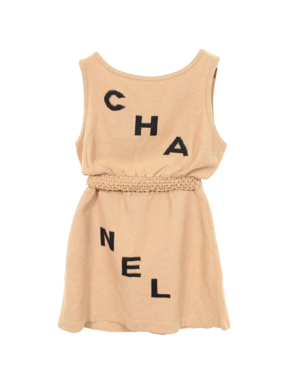 CHANEL Pre-Owned 1986-1988 logo-knit tank top and skirt set - Nude
