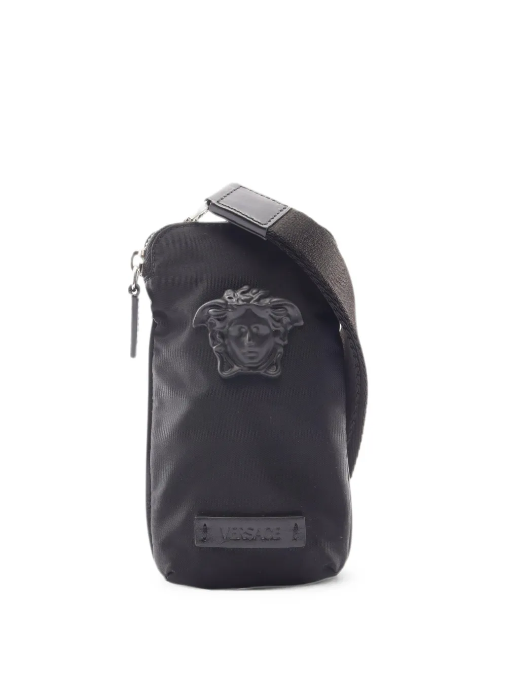 Pre-owned Versace 2010s Mini Medusa Plaque Shoulder Bag In Black