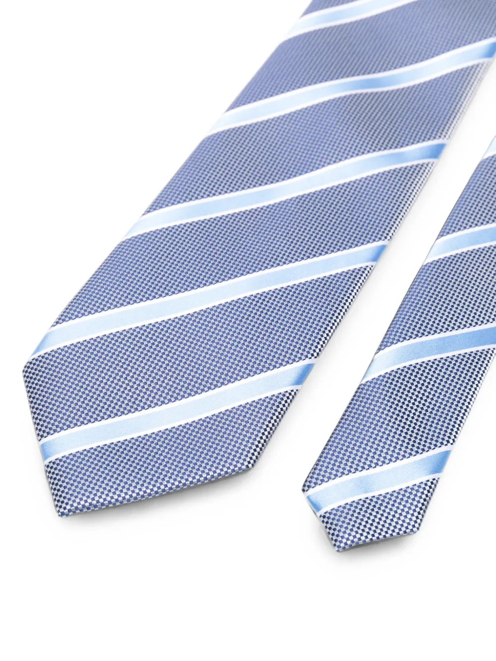 SAPIO Gestreepte stropdas met textuur afwerking Blauw