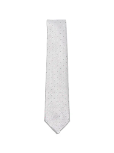SAPIO polka-dot herringbone-pattern tie