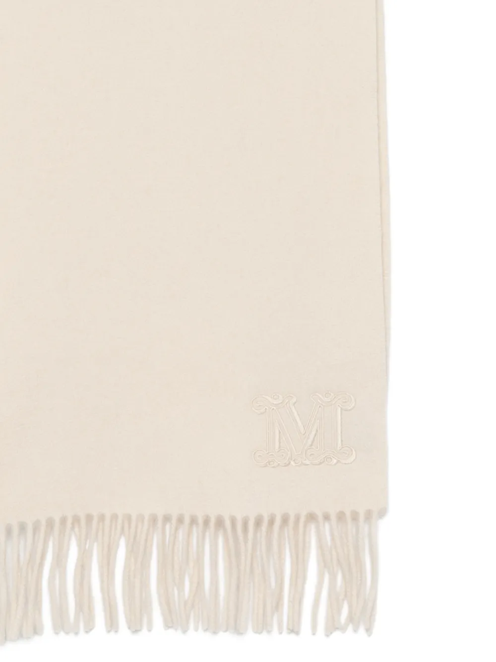 Max Mara Sjaal met geborduurd logo Beige