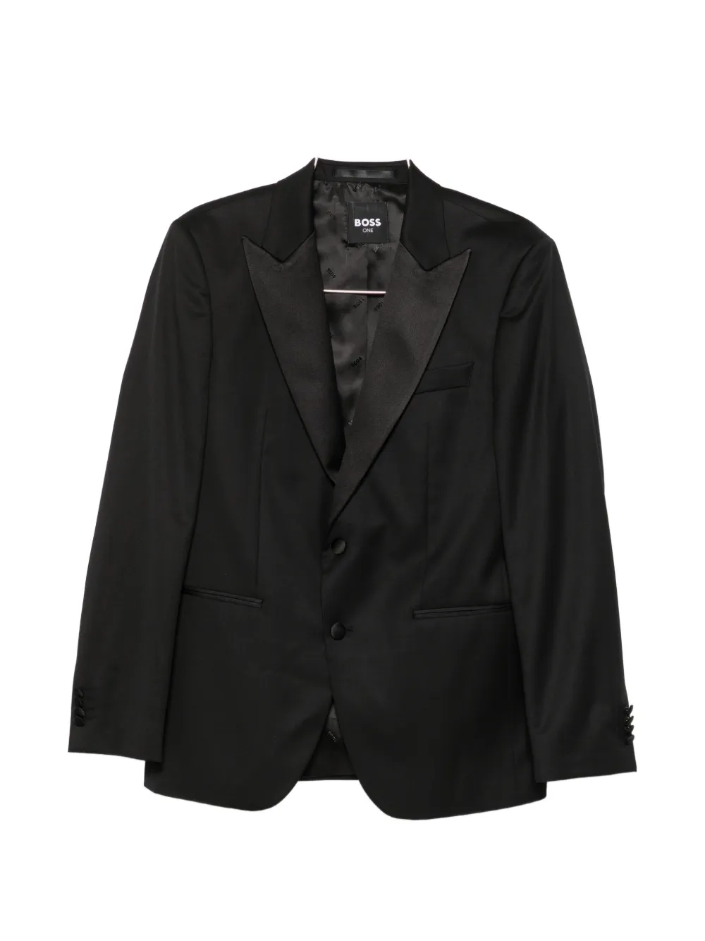 BOSS satin-lapel dinner jacket - Schwarz