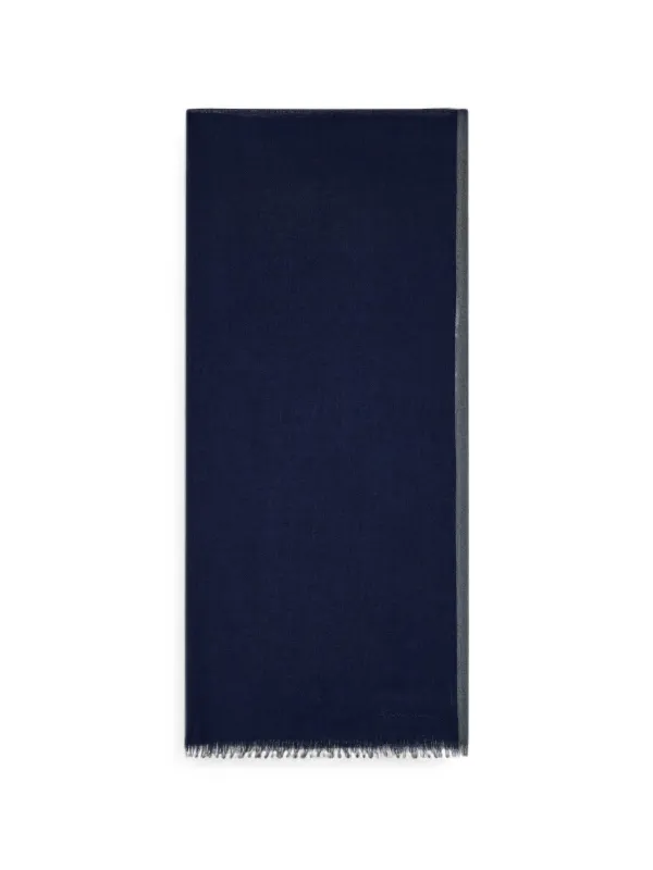 Giorgio Armani Fringed-edge Scarf in Blue