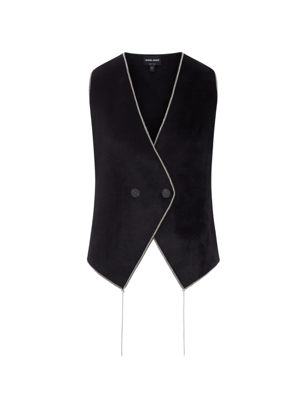 Giorgio Armani chain-trim double-breasted waistcoat - Schwarz