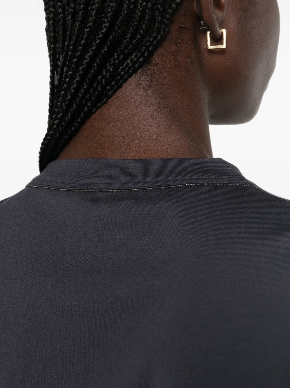 Brunello Cucinelli T-shirt met kralen afwerking Grijs