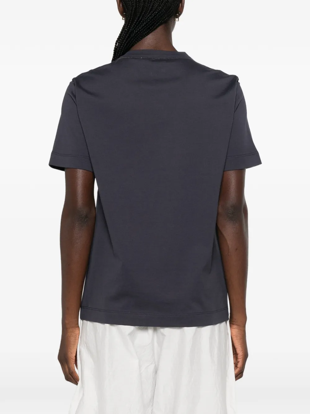 Brunello Cucinelli T-shirt met kralen afwerking Grijs