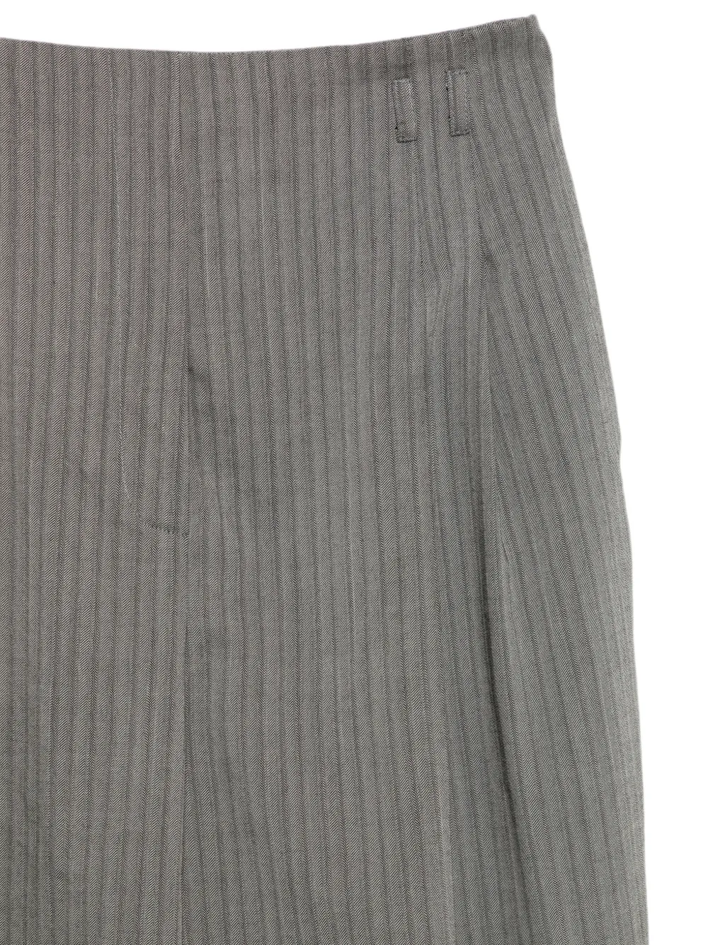 Alberta Ferretti Broek met visgraatpatroon en riemlussen Grijs