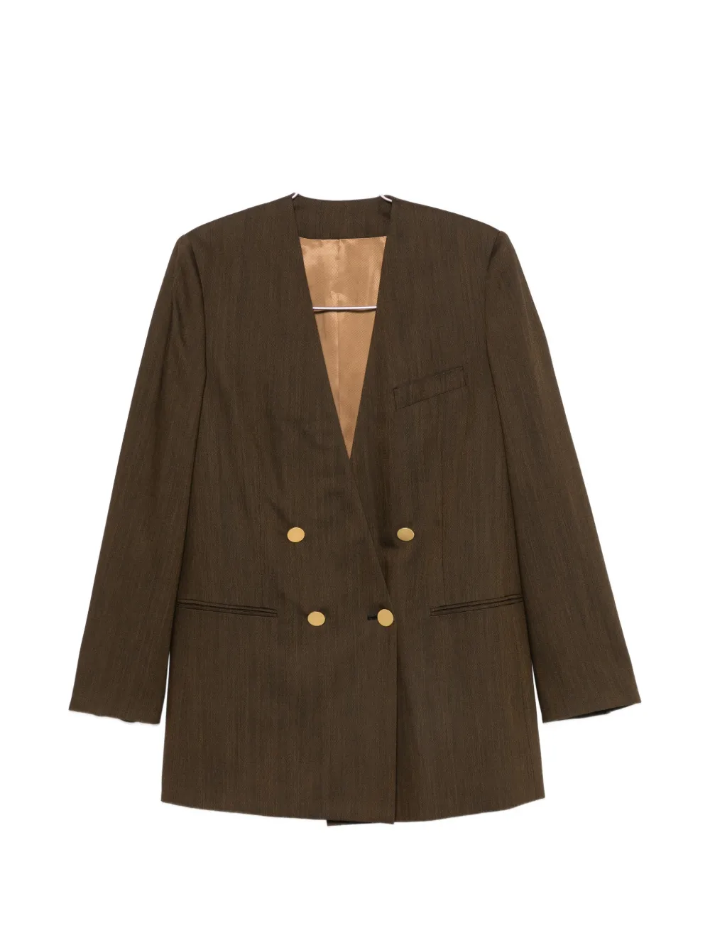 Alberta Ferretti chest-pocket double-breasted blazer - Braun