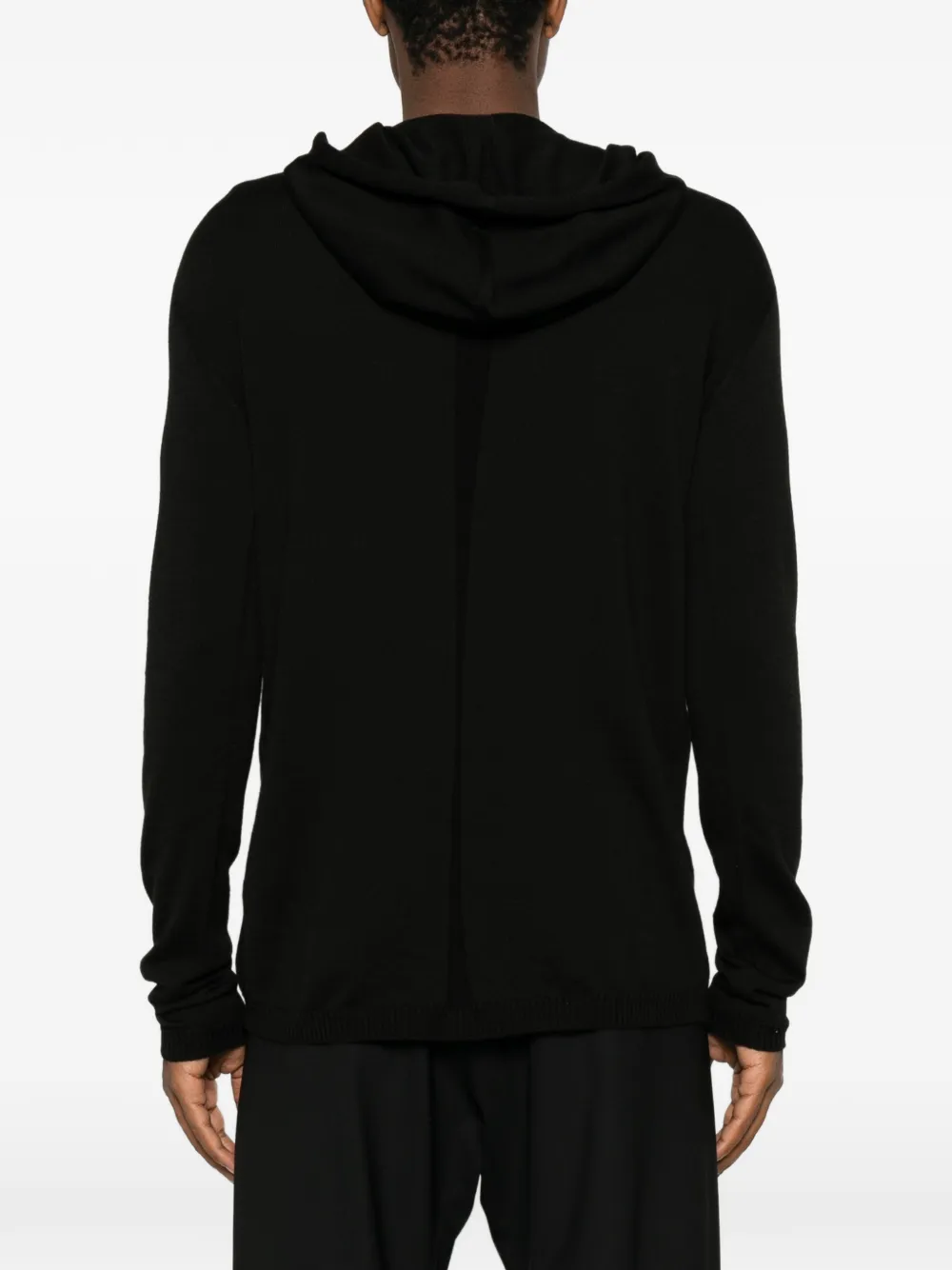 Rick Owens Trui met capuchon en naad Zwart
