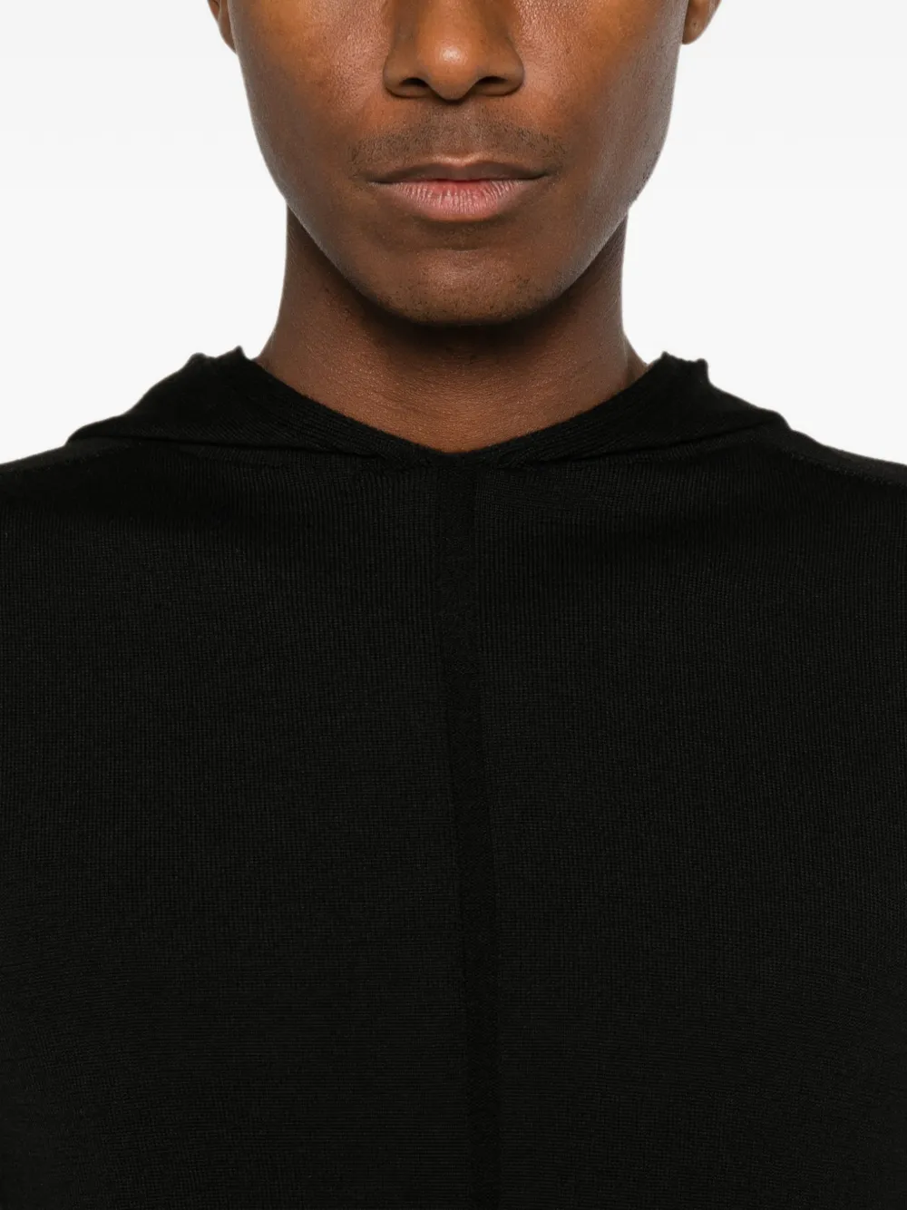 Rick Owens Trui met capuchon en naad Zwart