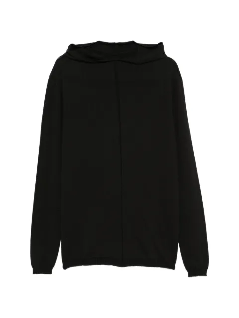 Rick Owens central-seam hooded sweater