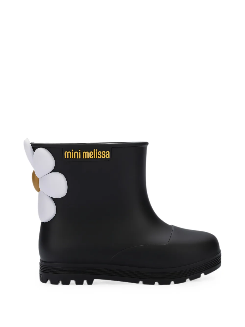Mini Melissa Welly Bloomy floral-appliqué ankle boots Zwart