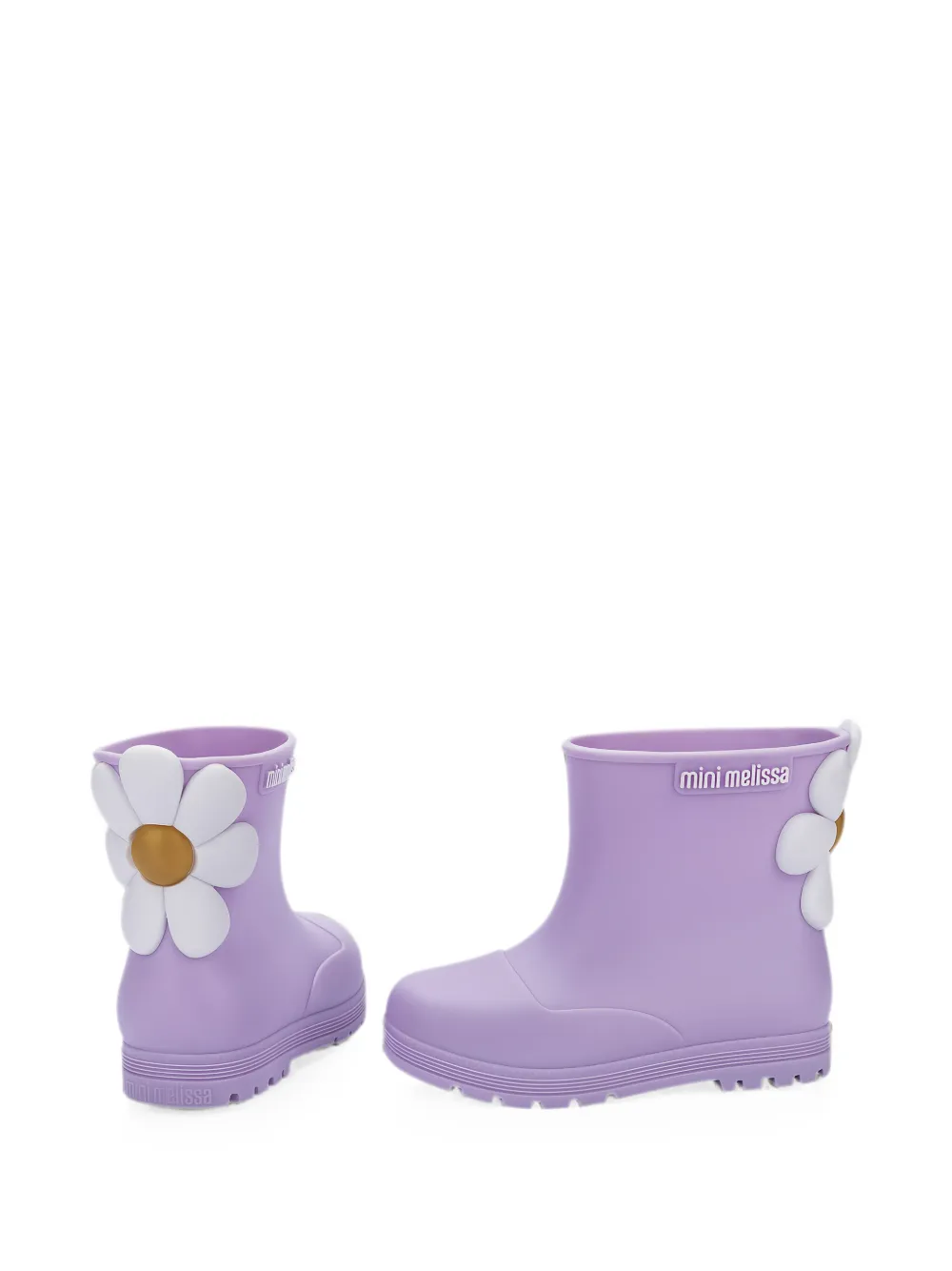 Mini Melissa Welly Bloomy enkellaarzen met bloemapplicatie Paars