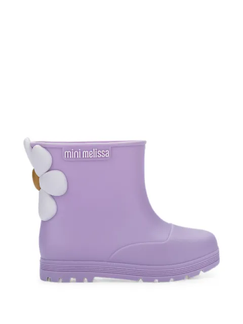 Mini Melissa Welly Bloomy flower-appliqué ankle boots