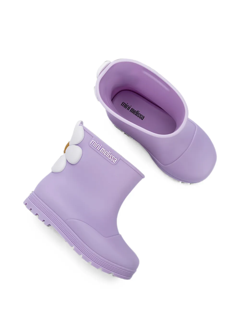 Mini Melissa Welly Bloomy enkellaarzen met bloemapplicatie Paars