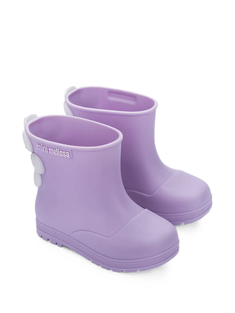 Mini Melissa Welly Bloomy enkellaarzen met bloemapplicatie Paars