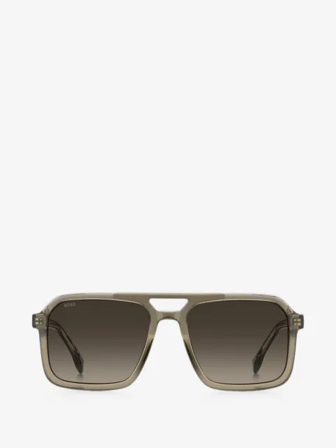 BOSS transparent-brown sunglasses with logo trim