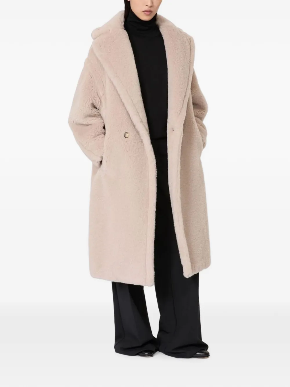 Max Mara Tedgirl jas met dubbele rij knopen Beige