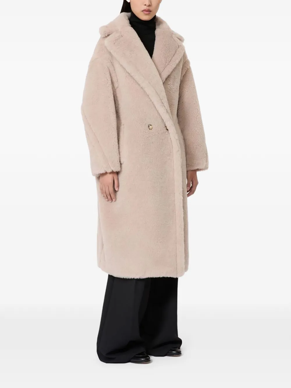 Max Mara Tedgirl jas met dubbele rij knopen Beige