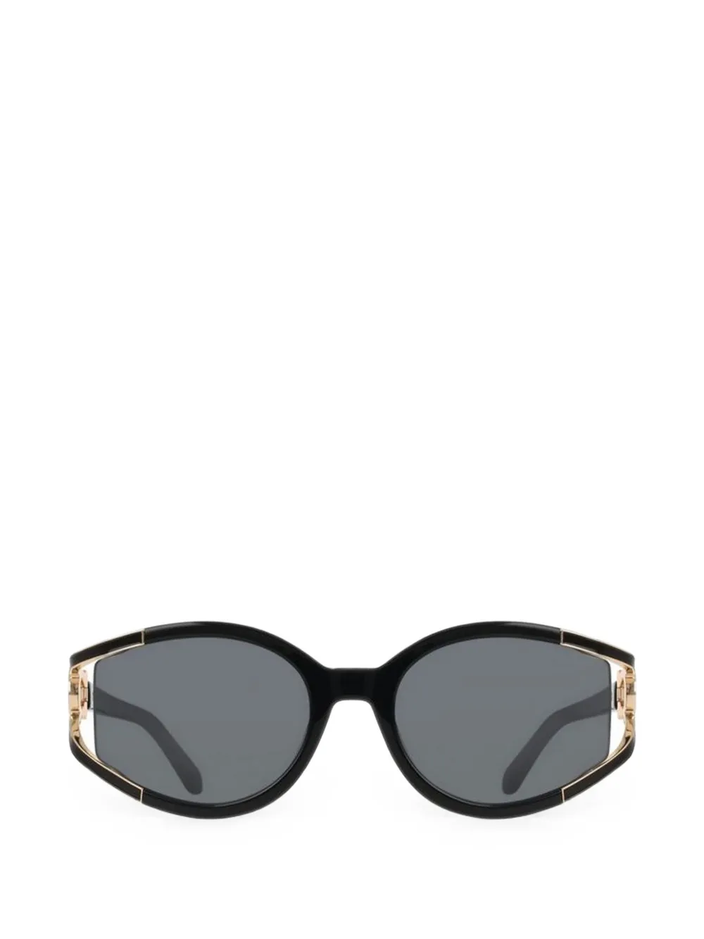 Ferragamo Eyewear Zonnebril met ovaal montuur Zwart