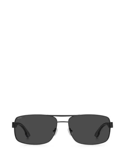 BOSS double-bridge rectangle-frame sunglasses