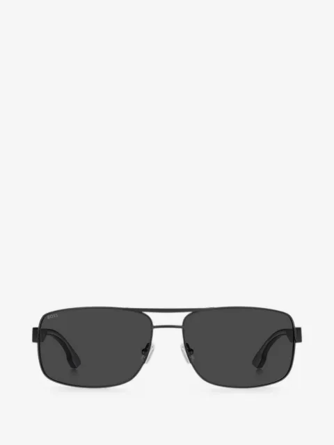 BOSS double-bridge rectangle-frame sunglasses