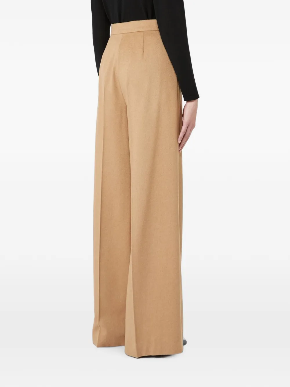 Max Mara Filato broek met wijde pijpen Beige