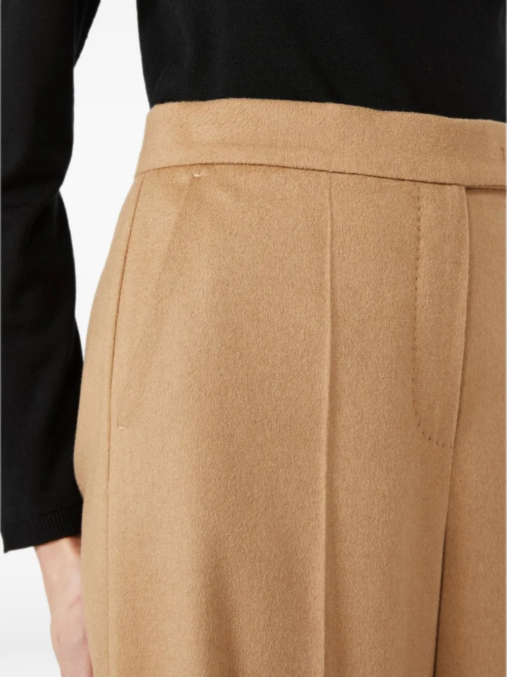 Max Mara Filato broek met wijde pijpen Beige