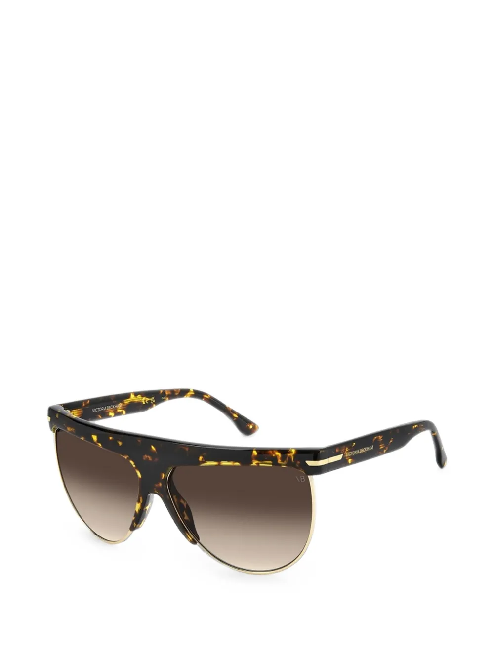 Victoria Beckham Eyewear Zonnebril met piloten montuur en schildpadschild design Bruin