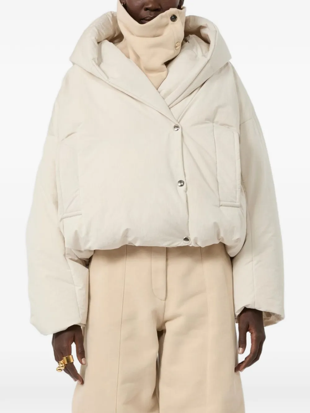 Sportmax Spxvodka quilted hooded jacket - Nude