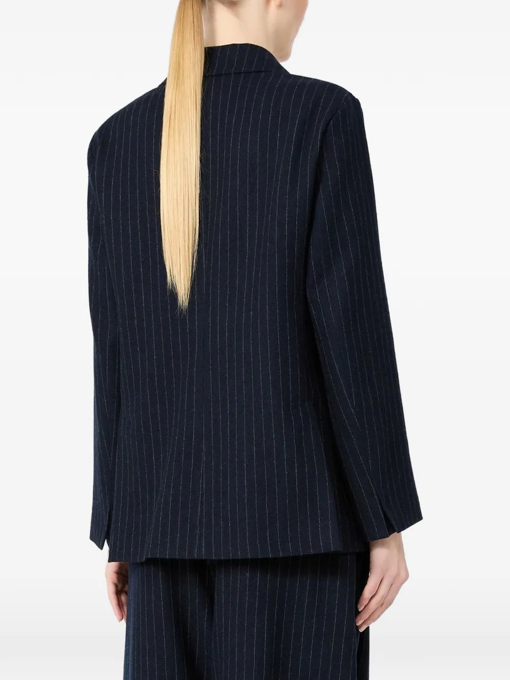 'S Max Mara Blazer met krijtstreep en dubbele rij knopen Blauw