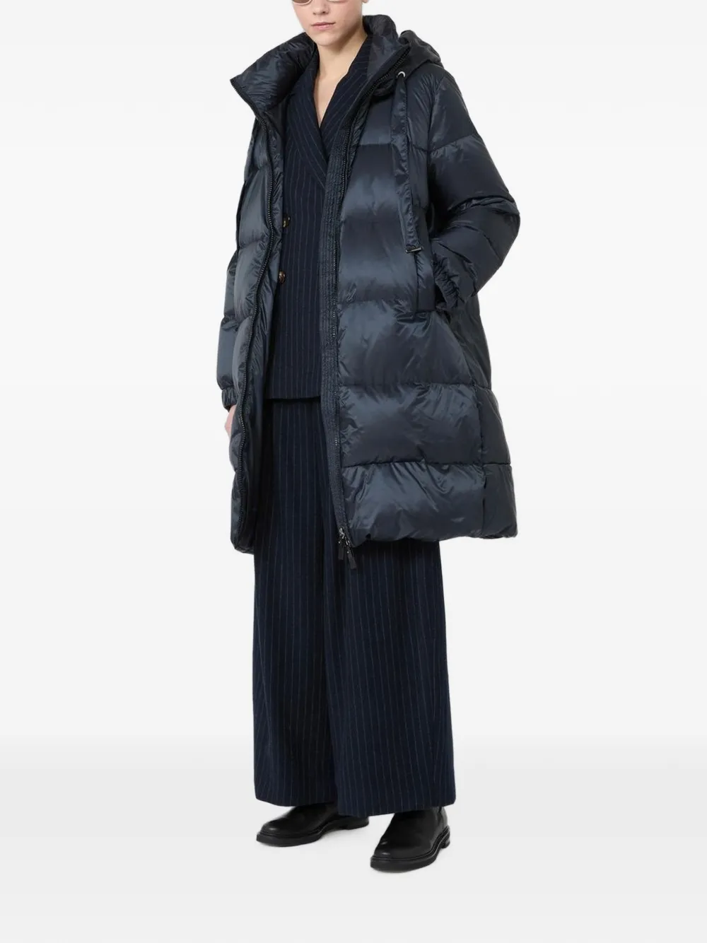 'S Max Mara Blazer met krijtstreep en dubbele rij knopen Blauw