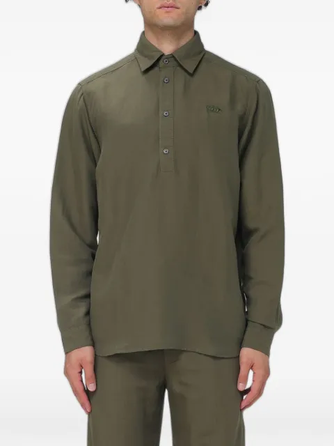 Diesel logo-embroidered long-sleeve militare shirt