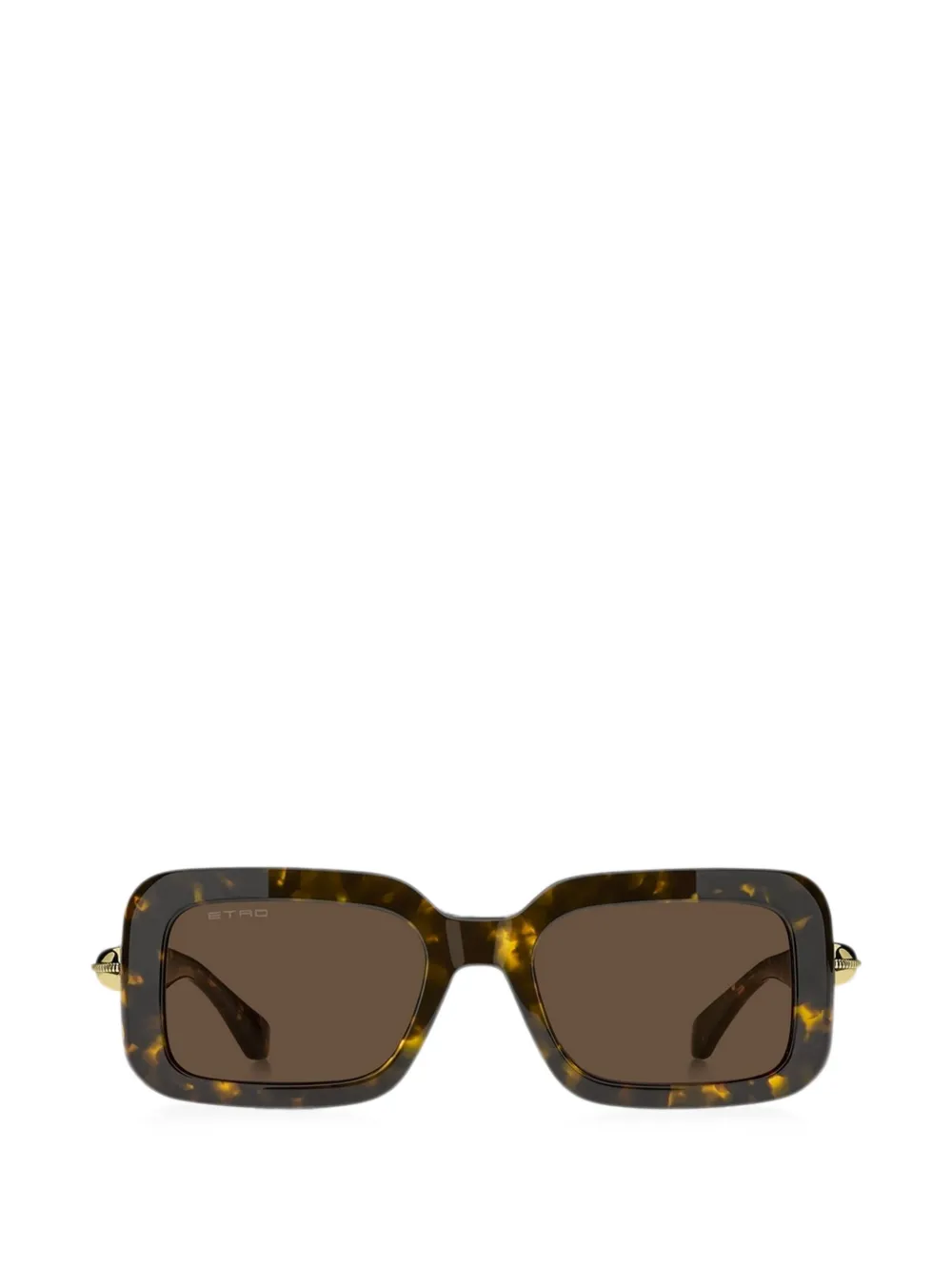 ETRO tortoiseshell-effect rectangle-frame sunglasses - Braun