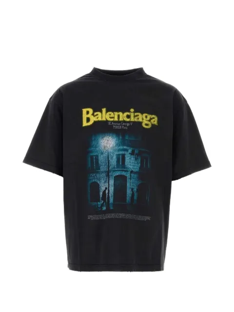 Balenciaga The Address medium-fit T-shirt in washed black