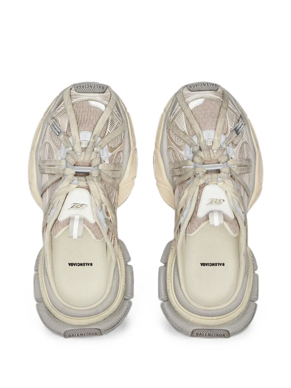 Balenciaga 3xl extreme laces mules in eggshell Beige