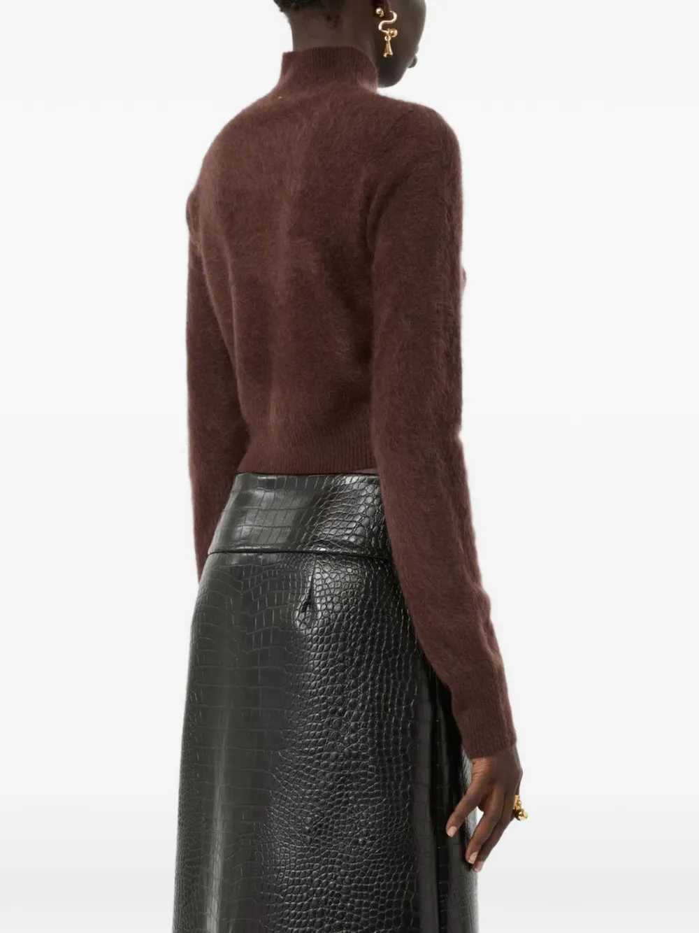 Sportmax Agio cropped kasjmier trui Bruin