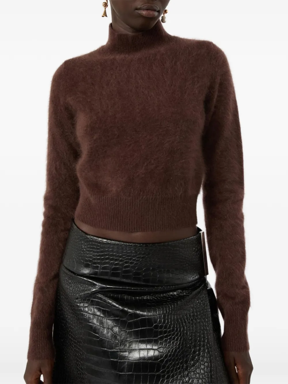 Sportmax Agio cropped kasjmier trui Bruin
