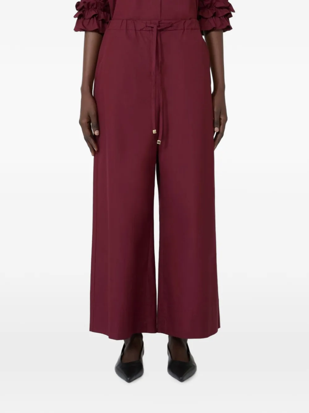 'S Max Mara Palazzo broek met trekkoord Rood